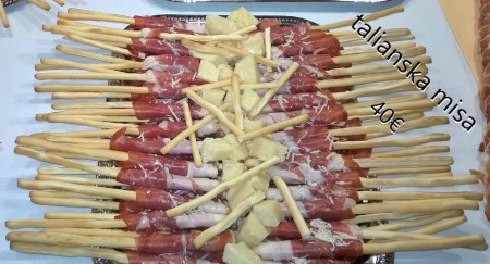 Talianska šunka crudo,parmezan,crisiny